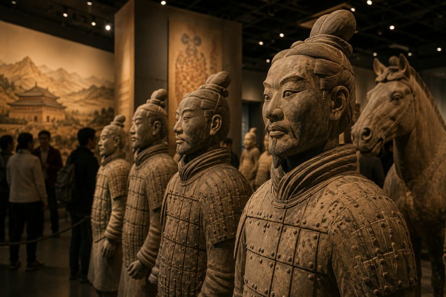 estatuas de los guerreros del templo