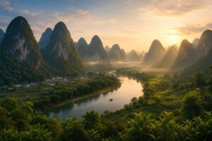 Montañas gigantes de Yangshuo China